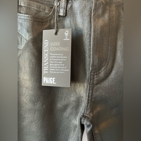 Paige Claudine Luxe Coating Black Jeans 23 BNWT - Picture 4 of 9